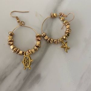 Boho golden earrings